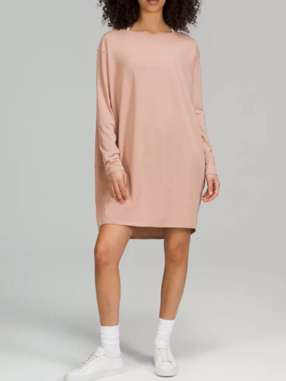Lululemon oversized Back in Action Long Sleeve Dress, nude, sz 4 New but no tag